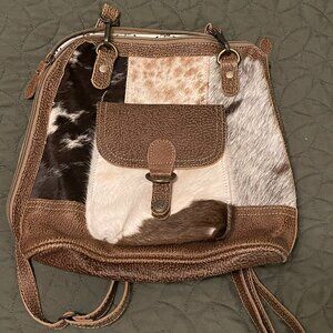 Myra Cowhide on Leather Backpack Purse